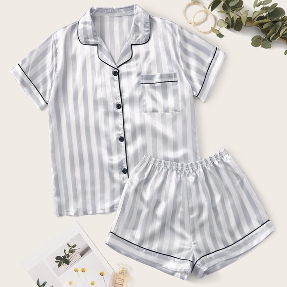 Other - NWT! Striped Short-Sleeve Pajama Set w/ Shorts
